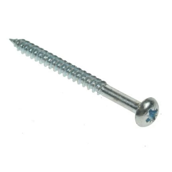 8 x 1 BZP PZ Roundhead Woodscrew