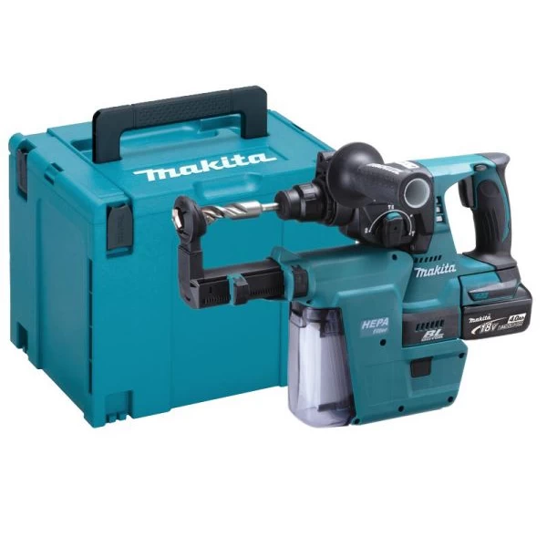 DHR242RMJW Makita 18v SDS Hammer Drill with Dust Extraction & 2 Batteries