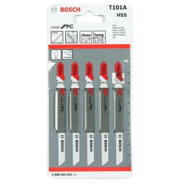 Bosch T101A Jigsaw Blades (5) Acrylic & Perspex Cutting