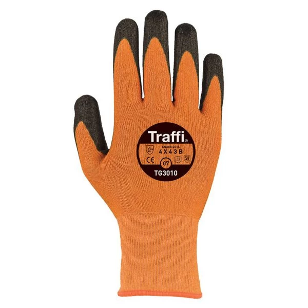 TG3010 Traffiglove Orange Cut Level B Safety Glove Size 10 (Pair) X-Dura Classic PU