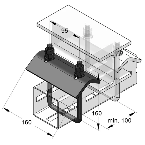 TekSpan Beam Connector Clamp for 80mm Profile - Image 3